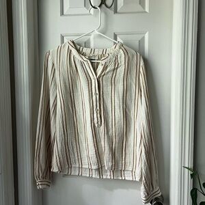 Striped muslin button down blouse - size XS